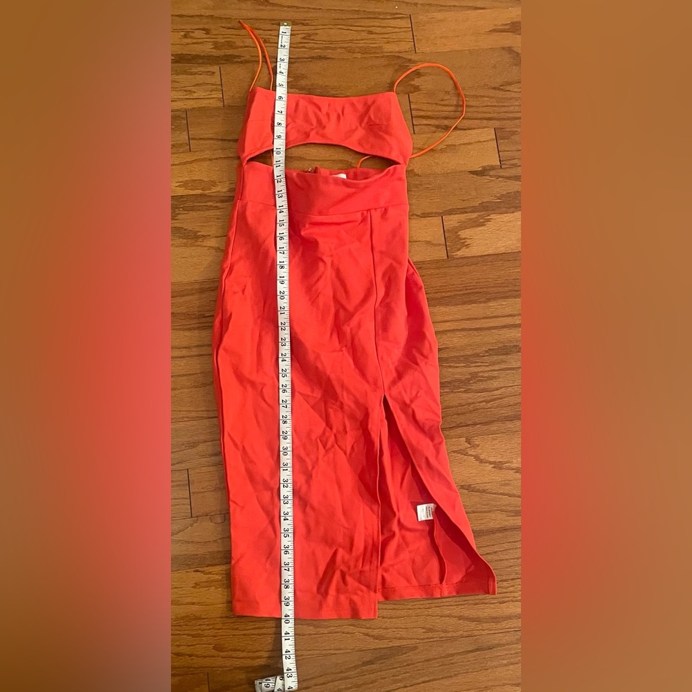 Superdown- Red Orange‎ Party Midi Dress with Cut-Out Size S - Picture 8 of 11